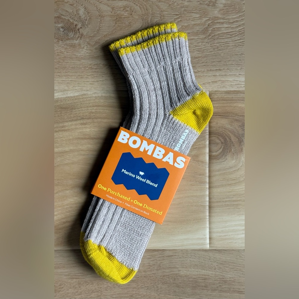 Bombas Merino Wool Blend Athletic Ankle Sock - Size L - NWT